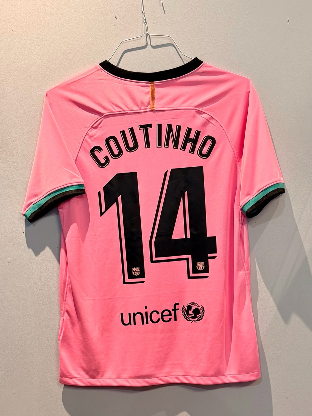 Nike Men’s Coutinho #14 Pink Soccer Jersey